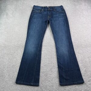 7 For All Mankind Jeans Womens 28 Blue Bootcut Low Rise Dark Wash Stretch Denim